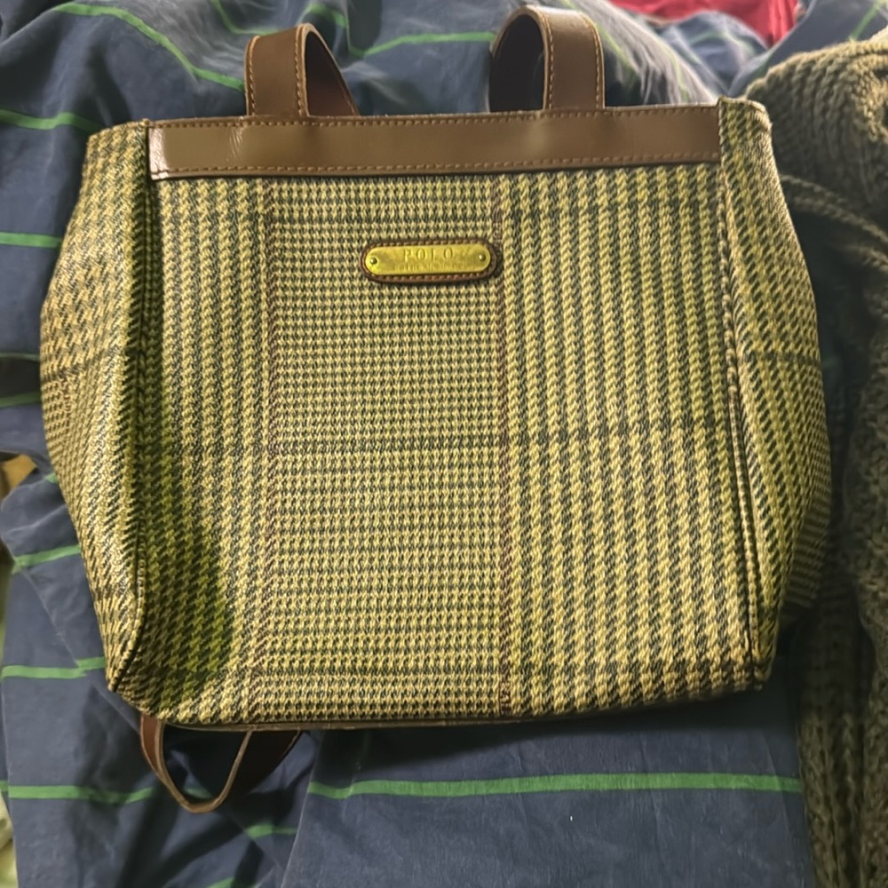 Polio by Ralph Lauren it’s legit handbag gold green pre owned